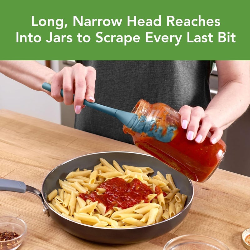Tovolo Flex-Core Silicone Spatula Jar Scraper - Long-Handled Rubber Spatula with Angled Head - Image 2